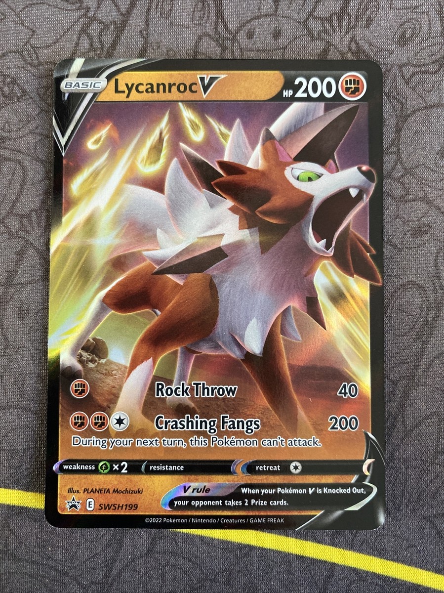 Lycanroc V SWSH199 ULTRA RARE HOLO Black Star Promo Pokemon TCG Card Lycanroc V SWSH199 ULTRA RARE HOLO Black Star Promo Pokemon TCG Card