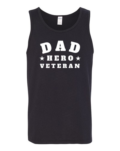 Mens Tank Top DAD Hero Veteran Shirt Army Military Gift Fathers Day Daddys Gifts - Picture 3 of 4