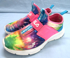 FILA Girl's LANDBUZZER Colorful TIE-DYE Mesh Fabric PULL-ON Sneakers BIG KIDS 6