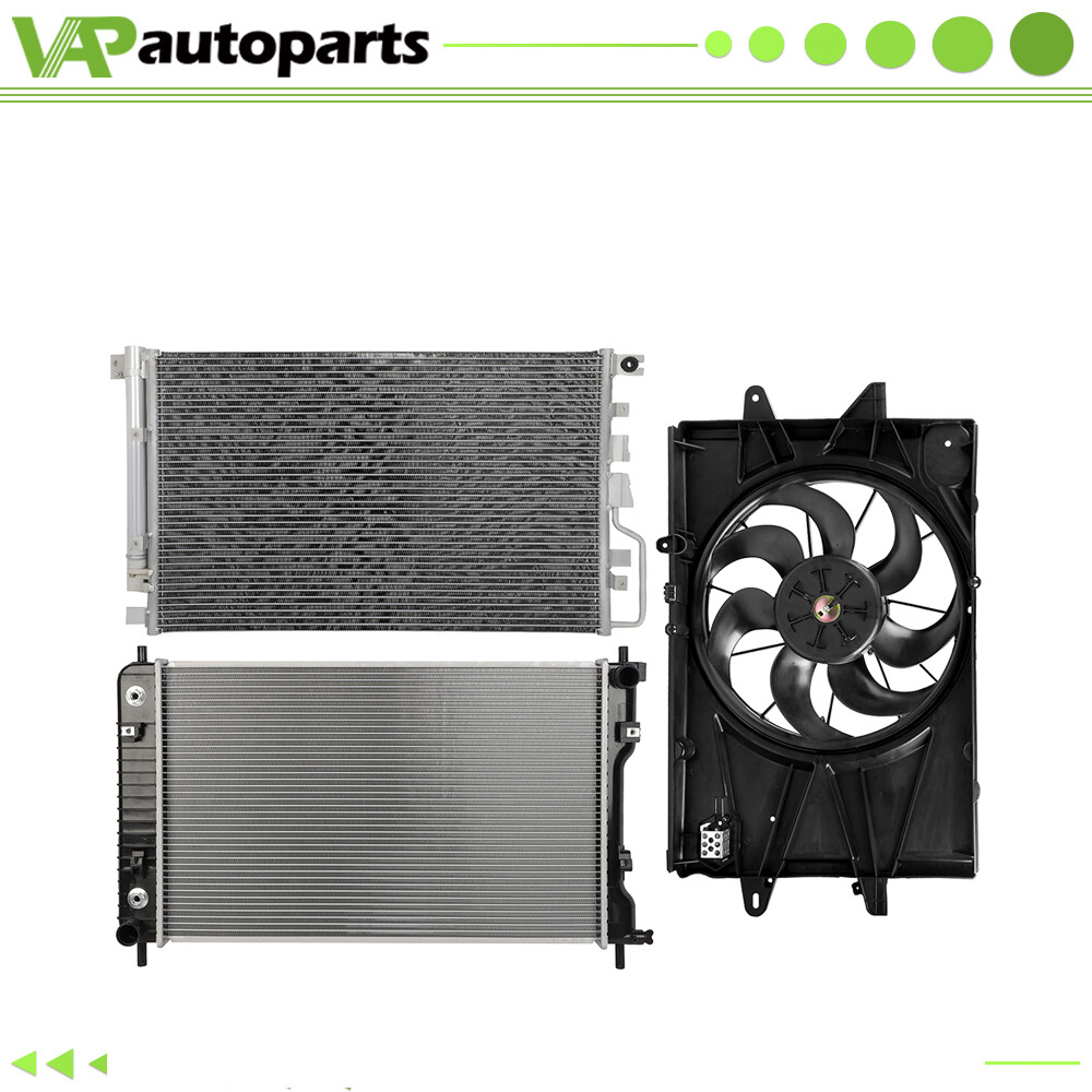 Cooling Fan and Radiator Condenser Assembly For 2016-2017 Chevrolet Equinox 2.4L