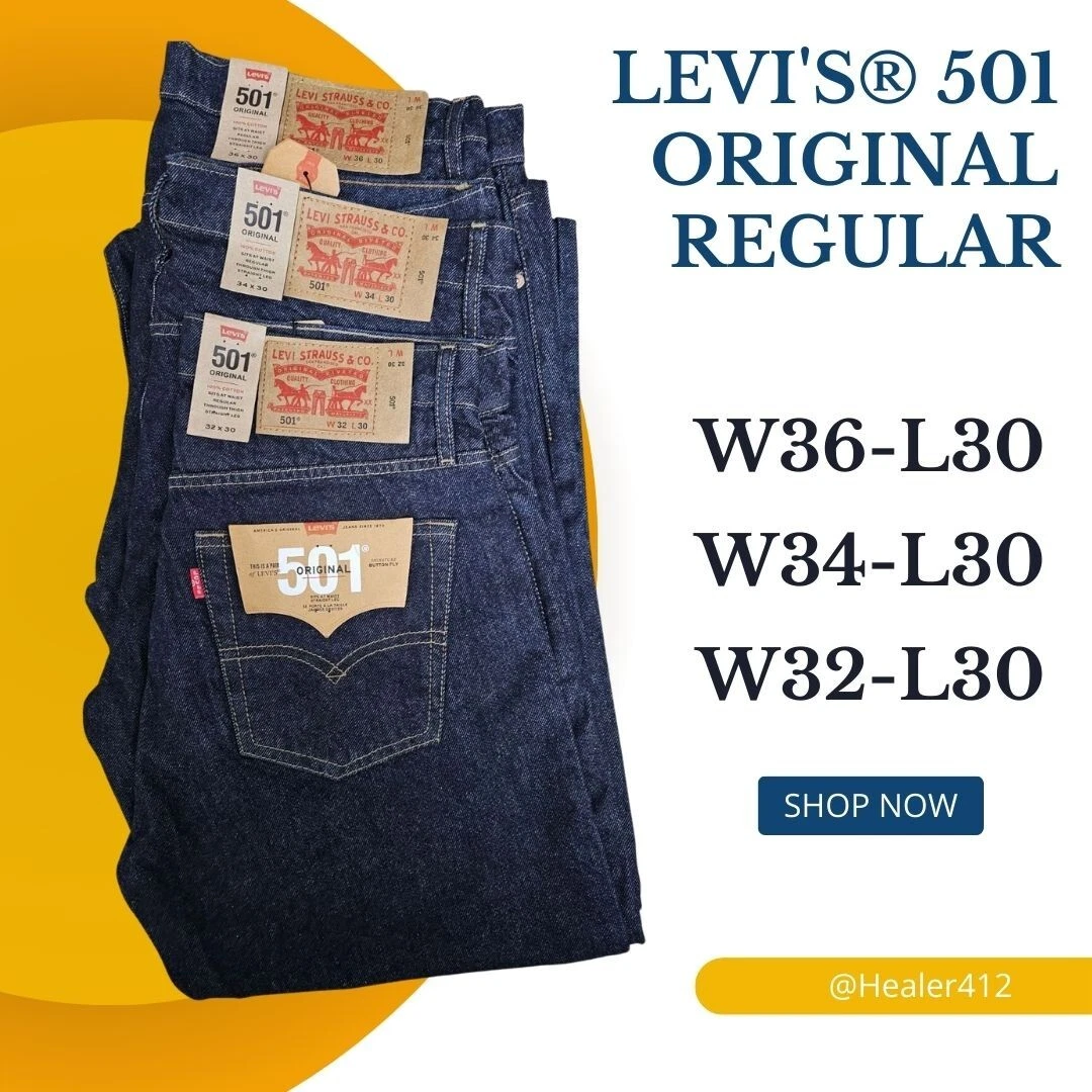 Levis 501 Original Regular Fit Mens Jeans - Onewash Blue - Jeans