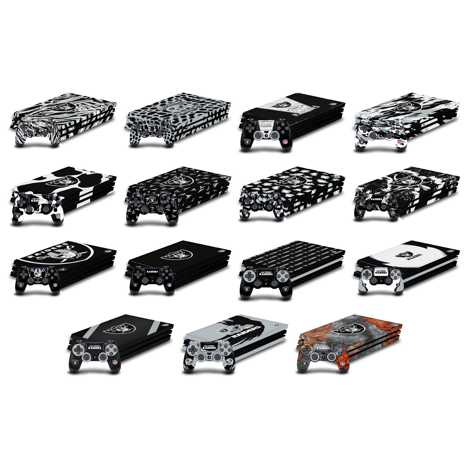 OFFICIAL NFL LAS VEGAS RAIDERS VINYL STICKER SKIN DECAL FOR SONY PS4 PRO BUNDLE