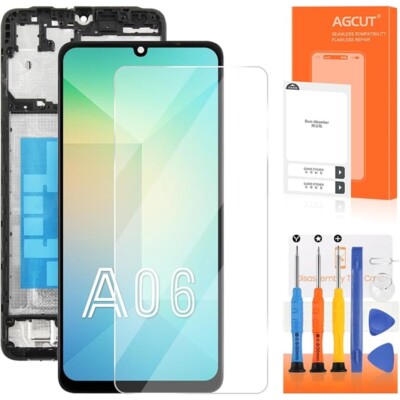 For Samsung Galaxy A06 A065F A065M LCD Display Touch Screen Replacement + Frame