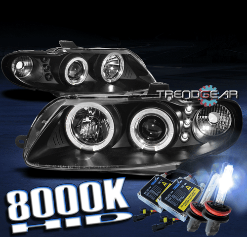 2004 2005 2006 PONTIAC GTO DUAL HALO LED PROJECTOR HEADLIGHT+HID BLACK COUPE 2DR - Picture 1 of 4