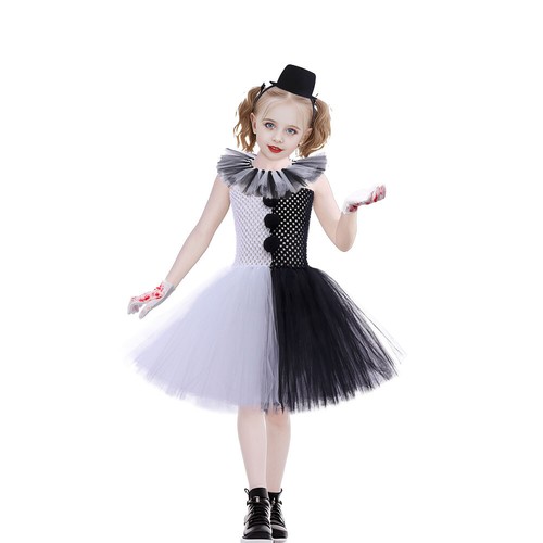 Terrifier Clown Cosplay Kids Girls Halloween Costume Fancy Tutu Dress Outfit UK - Picture 13 of 26