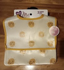 Toddlers 3 PACK Water Resistant Crumb Catcher Bibs - BRAND NEW W TAGS