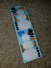 NOS Mrs Grossman's BUILD-A-SNOWMAN Stickers 2" x 3.25" Two Modules 1998