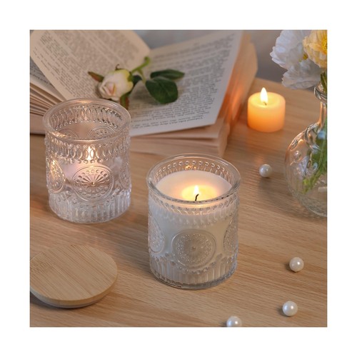 Paquete de 10 frascos de velas transparentes DARJEN para hacer velas - vela de vidrio vacía de 7,5 OZ... - Imagen 5 de 6