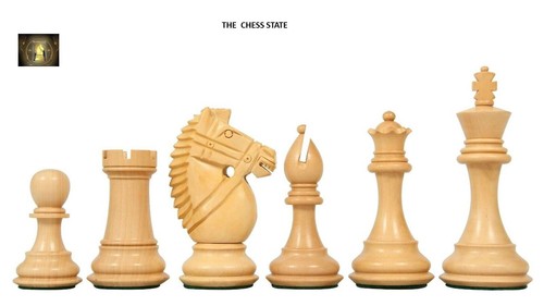 Juego único de piezas de ajedrez de lujo Bridle Staunton de 4" - boj ebonizado y boj - Imagen 2 de 7