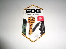 SOG Cheetah Key Shaped Folding Lock Blade Knife Pocket Keychain Stainless Steel