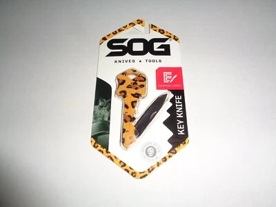 SOG Cheetah Key Shaped Folding Lock Blade Knife Pocket Keychain Stainless Steel