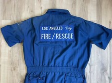 Vintage Los Angeles Fire/Rescue Coveralls Jumpsuit Firefighter Resistant Uniform