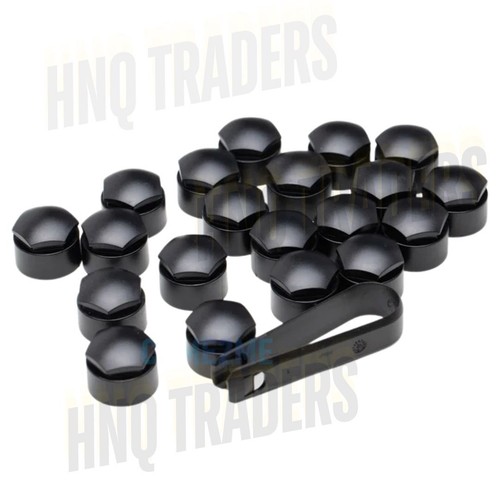 WHEEL NUT COVERS FOR AUDI A6 A7 A8 R8 Q2 Q3 Q5 BOLT CAPS 17mm BLACK ROUND GREY - Picture 8 of 9