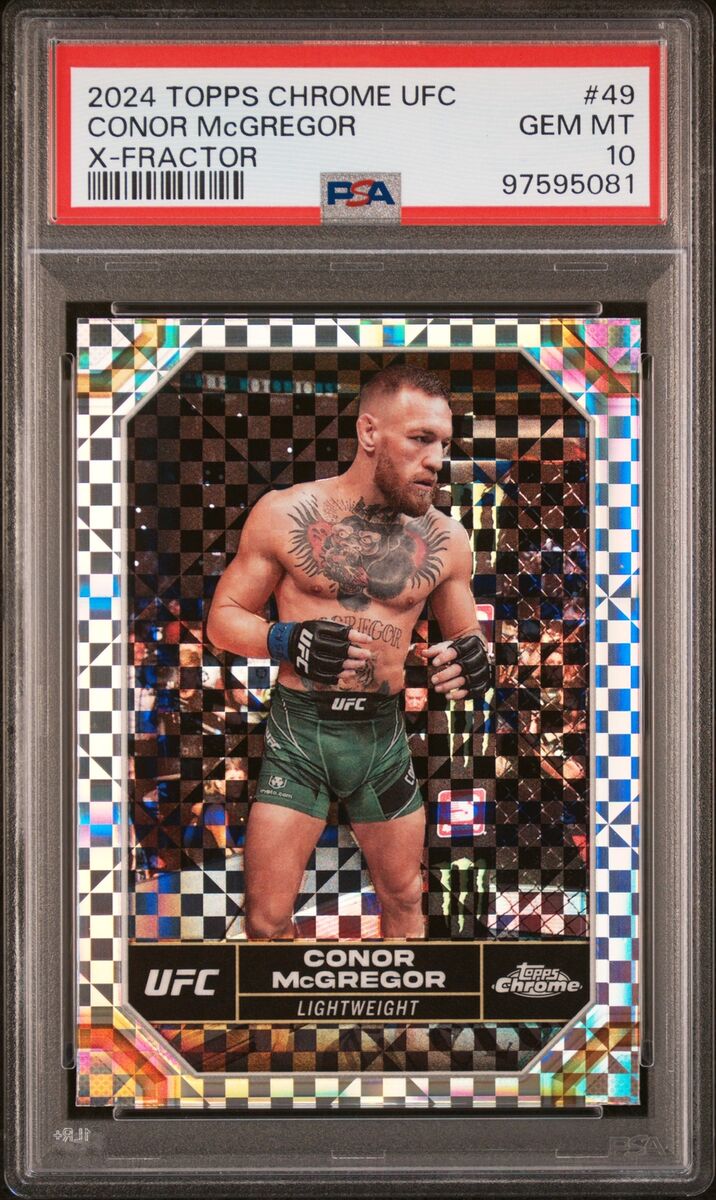 UFC Topps コナー・マクレガー　リフラクターカード Conor McGregor 2024 Topps Chrome UFC X-Fractor Card #49 PSA
