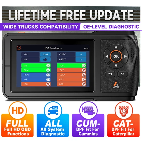 DPF For Cunmmins & Caterpillar Diesel Heavy Duty Truck HD OBD Scanner Diagnostic - Foto 1 di 11