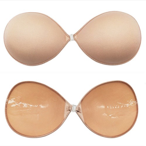 Womens Strapless Sticky Bra Invisible Lift up Adhesive Push up Backless Bras AU~ - Picture 10 of 10