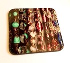 New COASTER w original image of vintage Czech glass bead necklaces