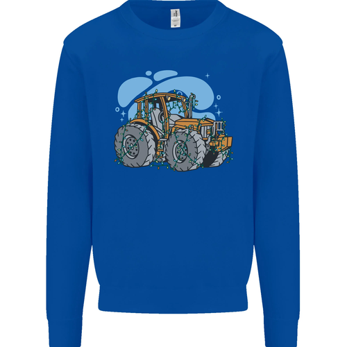 Christmas Tractor Farming Farmer Xmas Kids Sweatshirt Jumper - Picture 58 of 67