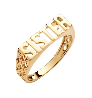 Ring 9 kt Gelbgold auf Silber Schwester Größe J K L M N O P Q R S T U V