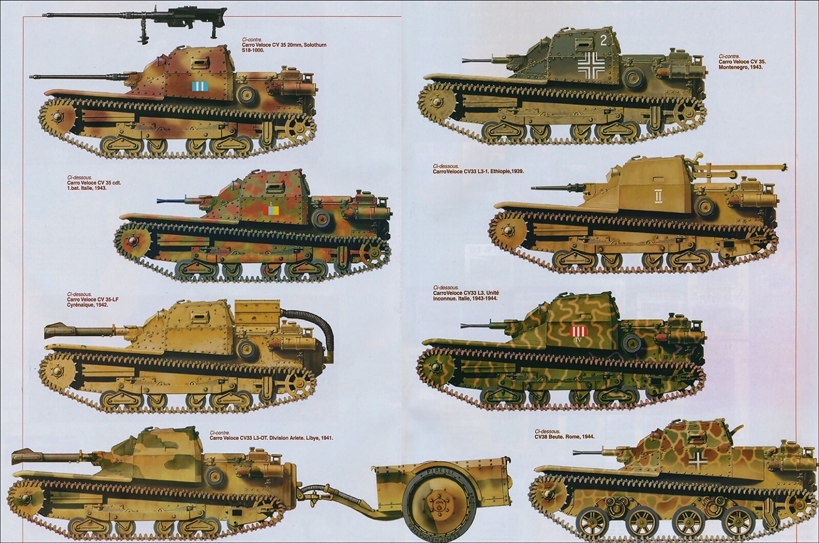 WW2 Royal Italian Army Tanks Armored Vehicles Chart Poster Print Picture