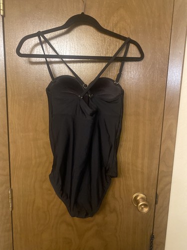 Sofia Vergara swim black one piece with stud detail size small - Picture 3 of 6