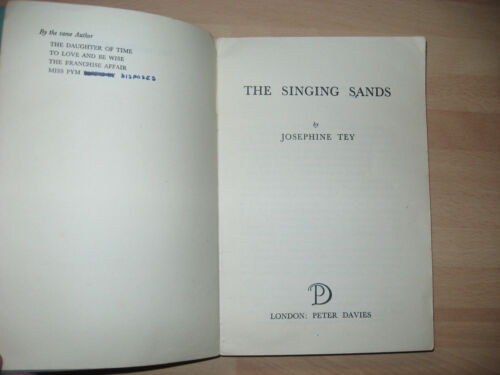 Josephine Tey The Singing Sands 1952 uncorrected proof ex George Locke - scarce - Foto 2 di 13