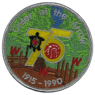 1990 National OA 75th Anniversary Special Patch GRY Bdr (LX128)