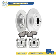 Brake Calipers Rear And Rotors Ceramic Pad For 2003-2011 Honda Element