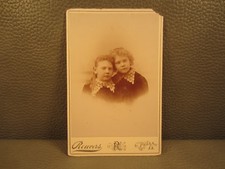 Victorian Antique Cabinet Card Photo of Two Sisters Children Kids Girls