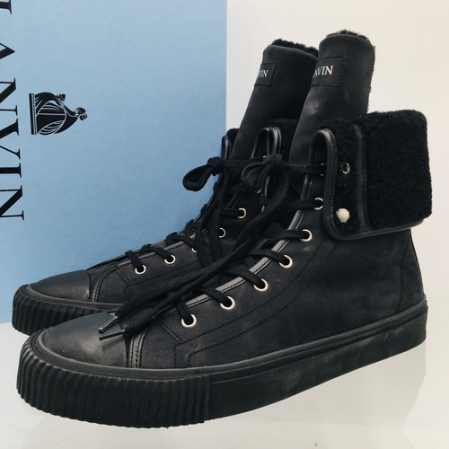 Lanvin Fm - SKKBFU - Venu A- 19 - Black - Men’s High Top Sneakers Size 10 D - Picture 3 of 18