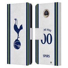 CUSTOM TOTTENHAM HOTSPUR F.C. 2022/23 KIT LEATHER BOOK CASE FOR MOTOROLA PHONES