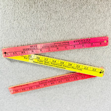 Vintage Tri Fold Yardstick Ruler Wooden Painted Mobile Homes Advertising
