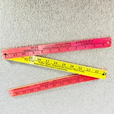 Vintage Tri Fold Yardstick Ruler Wooden Painted Mobile Homes Advertising