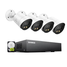 SANNCE 1080P Lite 8CH DVR 2MP Full Color Night Vision Security Camera System AI