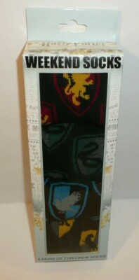 Harry Potter Casual Socks Gift Set 4 Pairs Adult Crew Novelty Houses Hufflepuff