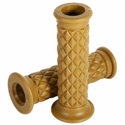 Motorcycle Rubber Hand Grips 1" 7/8" Handlebar Grip Vintage Diamond Pattern - Picture 16 of 18