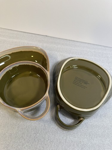 Set Of 2 - LTD Commodities Stoneware Drip Glaze Soup Cracker Bowl Chip Dip Dish - Foto 2 di 11