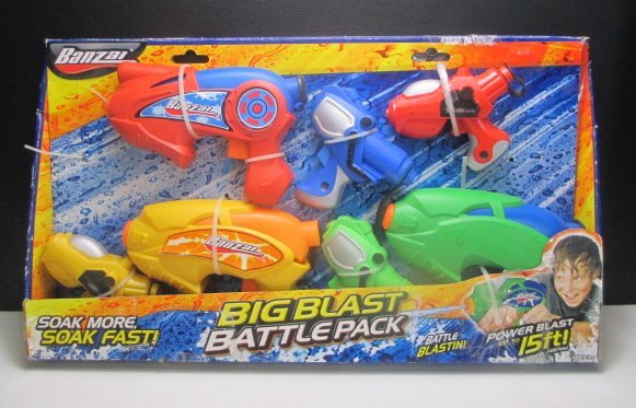 Paquete de Batalla Banzai Big Blast (incluye 7 de 8 pistolas de agua)