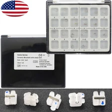 Dental Orthodontic Ceramic Braces With Metal Slot Brackets 0.022 Roth 3 Hook 5-5