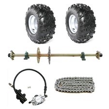 44" Go Kart Rear Axle Kit 8" Wheels Brake 530 Sprocket  Hub ATV Golf Bike