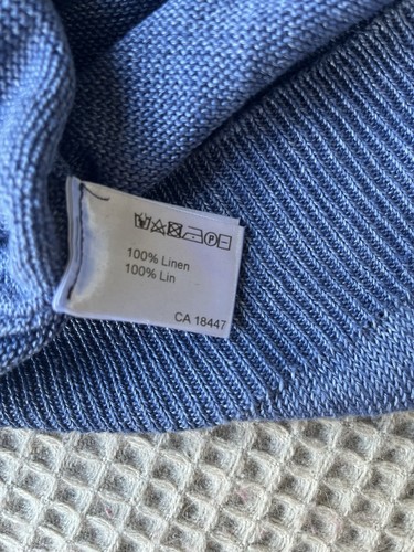 Stenstrom Hombre 100% Lino Manga Larga Suéter Azul Tejido Informal Jersey Talla XXL - Imagen 10 de 10