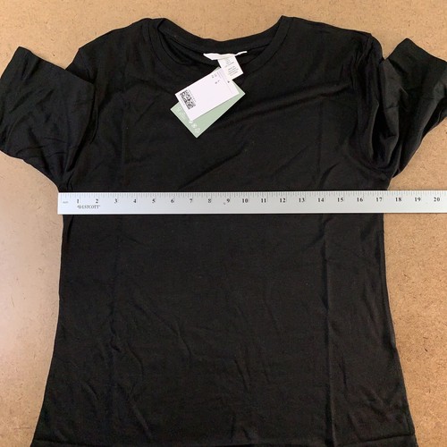 H&M Women's Size Large Fitted Black Jersey Knit Short Sleeve Round Neck Tee NWT - Bild 5 von 8
