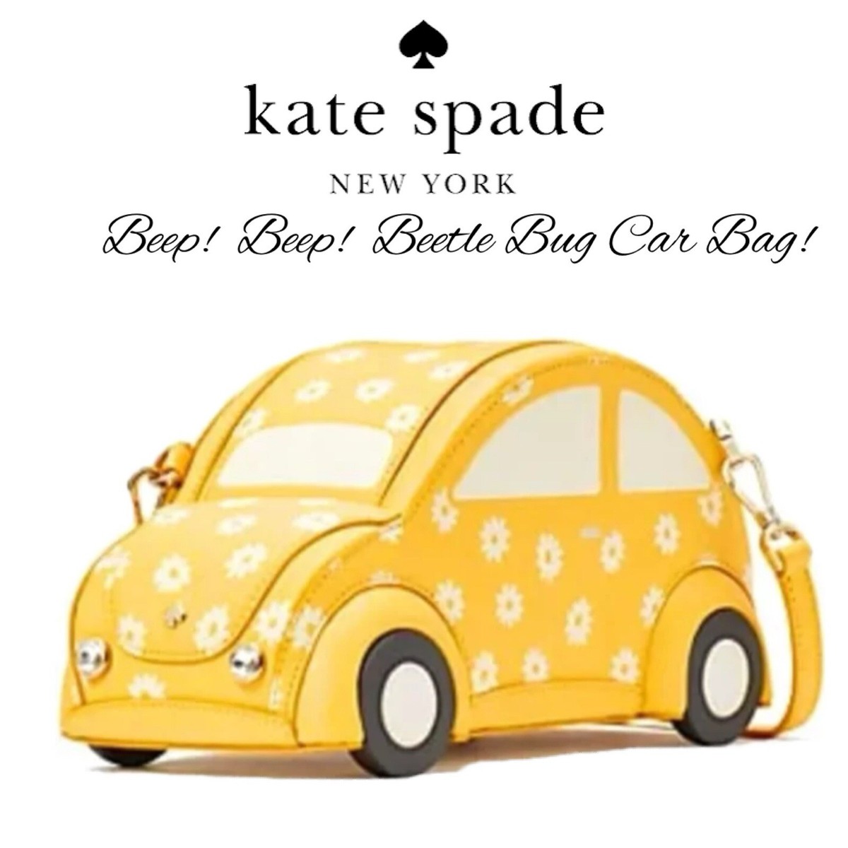 Kate Spade Beep Beep Car Crossbody Bag Yellow Multi Novelty Kate Spade Beep Beep Car Crossbody Bag Yellow Multi Novelty