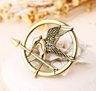 1x Mockingjay Gold Toned Metal Pin Brooch Badge Lapel Bird Souvenir