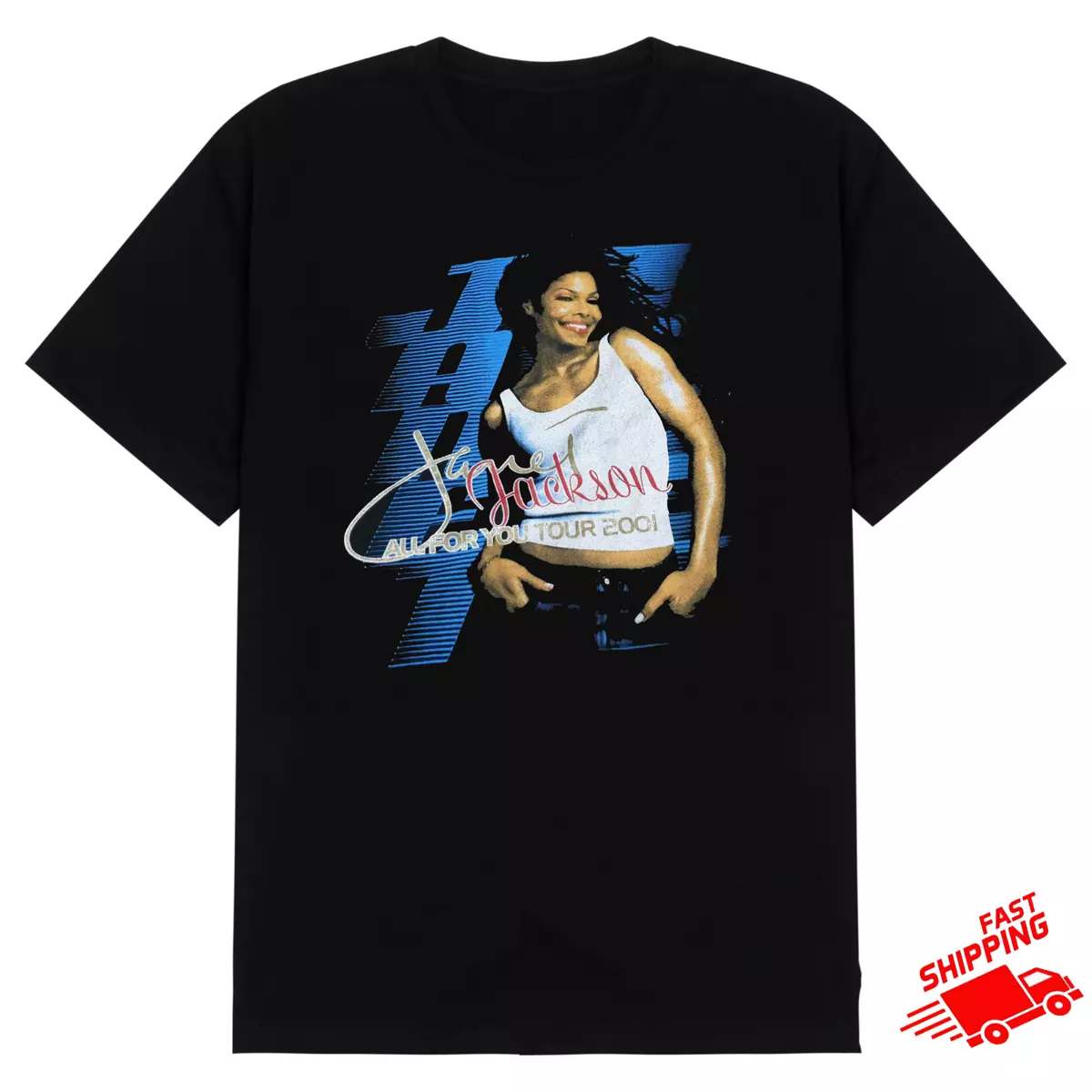 Janet Jackson All For You Tour Concert Cotton Black Men T-shirt EE1512B