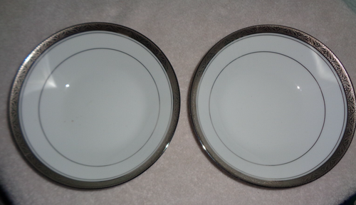 4 NORITAKE Majestic Platinum 4291 Fine China Cereal Bowls Scrolls - Picture 2 of 5