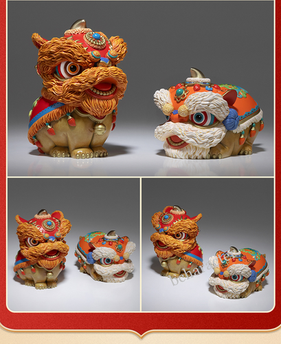 TONGSHIFU "Buena Suerte y Buena Suerte" Latón 2 PIEZAS Lindo Modelo Mascota Decoraciones Regalo - Imagen 5 de 6