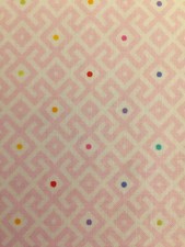 NEW TULA PINK MOON GARDEN BABY GEO IN DAWN LIGHT PINK COTTON FABRIC 1/2 YD