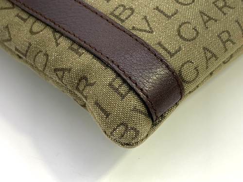 BVLGARI Crossbody Bag Denim Brown Shoulder Messenger Purse – Authentic R049 - Picture 9 of 22