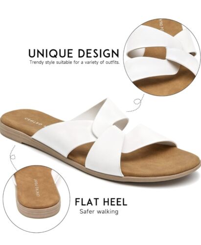 CentroPoint Women Slip On Slide Flat Sandals Open Toe Comfortable Casual US 8 - Picture 5 of 8